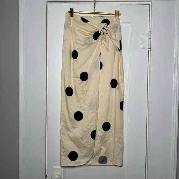 Future Collective x Jenny K. Lopez Faux Wrap Polkadot Midi Skirt Size 00 - Picture 4 of 13